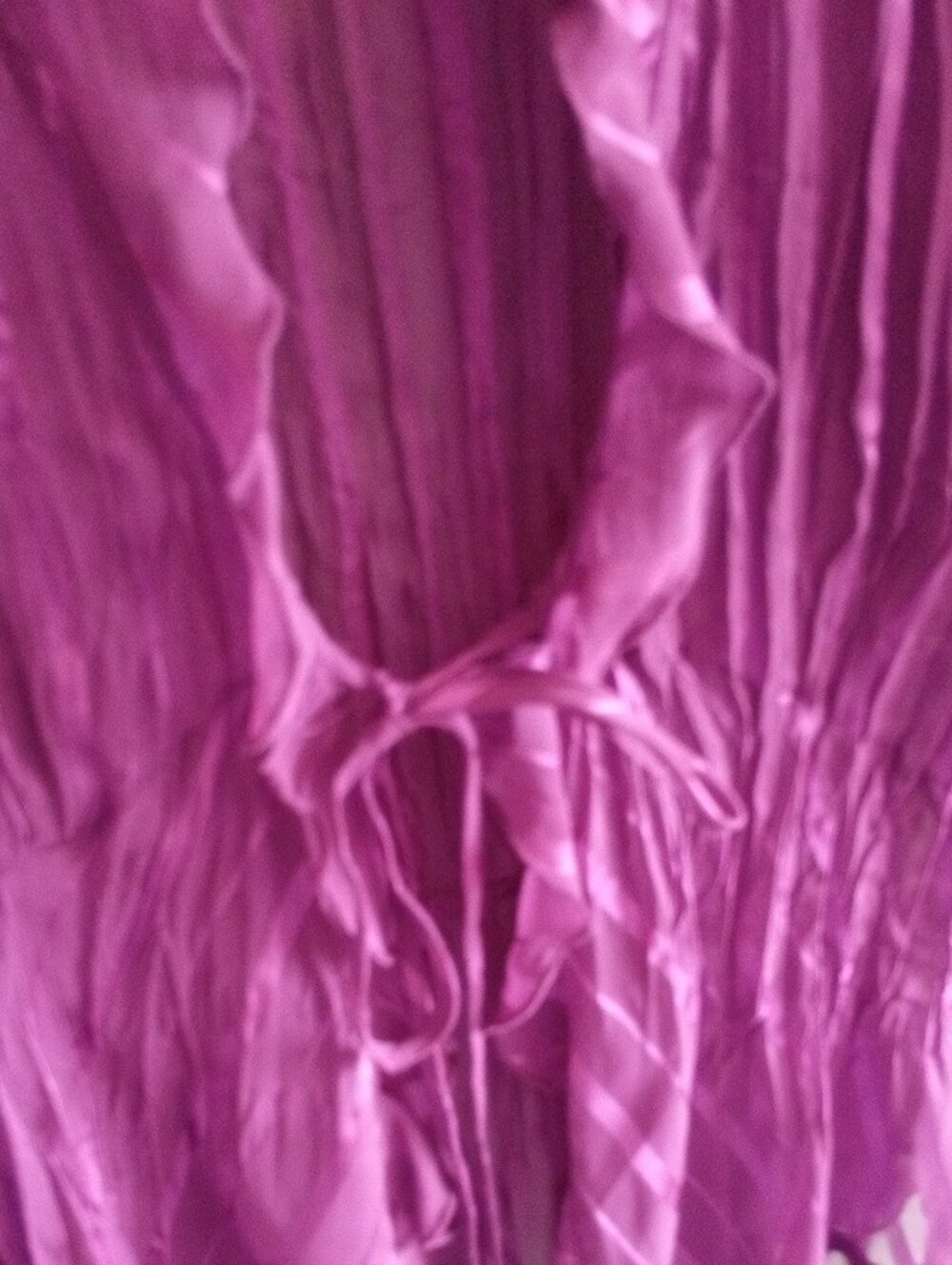Vtg Notations Raspberry Pink Ruffle-Front Sheer Blouse Size Medium - Picture 3 of 4